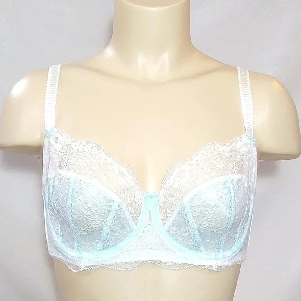 38B Jezebel 10035 Sylvia Unlined Lace UW Bra Blue NWT
